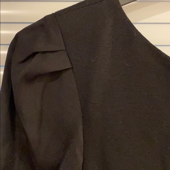 Alice+Olivia Black Rouched Long Sleeve Mini Dress - Picture 3 of 6